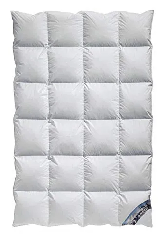 Arktic Daunenbettdecke Kassetten Daunendecke - Allergiker Bettdecken mit 100% Daunenfüllung, ideal für die Übergangszeit und Wasserbetten, schadstoffgeprüft, anti-allergisch und milbenresistent.