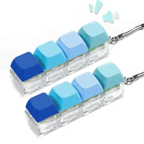 TNSOYCA Fidget Tastatur Schlüsselanhänger mit 4 Farbigen Tasten - Fidget Schlüsselanhänger im Tastaturdesign mit 4 Tasten in lebendigen Farben. Perfekt für stressfreies Arbeiten und als praktische Dekoration für Schlüssel oder Taschen.