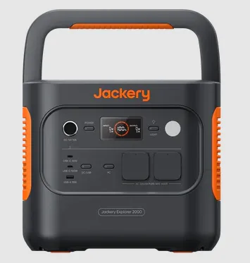 Jackery Explorer 2000 v2 - Leistungsstarke tragbare Powerstation für Camping und Notstromversorgung, 2042 Wh Kapazität, bis zu 4000 Ladezyklen, vielseitige Anschlüsse für bis zu 8 Geräte.