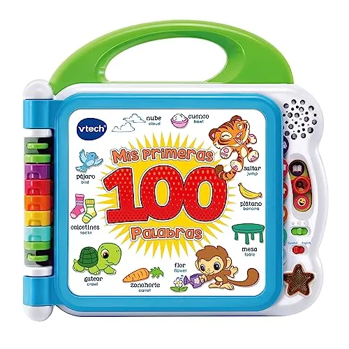 Interaktives Kinderbuch Vtech - Mis primeras 100 palabras - Musik-Mobile mit interaktivem Lernen, fördert den Wortschatz und die Sprachentwicklung von Kleinkindern.