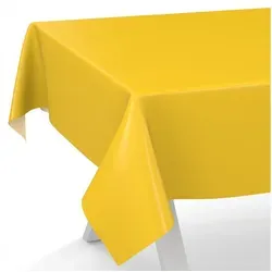 ANRO Abwaschbare Tischdecke Gelb 140x240 cm - Wasserabweisende, strapazierfähige Tischdecke für drinnen und draußen. Ideal für Garten und Camping - pflegeleicht und minimalistisch im Design.