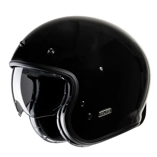 HJC Motorrad Helm V31 Solid XL – Retro Jethelm mit Sonnenblende - Hochwertiger Jethelm für alle Jahreszeiten, mit kratzfestem Visier und leichtem Design. Inklusive Aufbewahrungstasche, ideal für stilbewusste Fahrer.