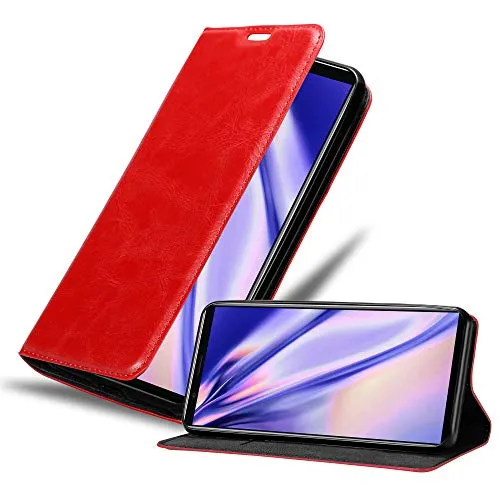 Cadorabo Hülle kompatibel mit Sony Xperia 5 II aus Premium Kunst Leder Flip Klappbare Stoßfeste Magnetische [Standfunktion] [Kartenfächern] Cover Hülle für Sony Xperia 5 II Tasche in Rot