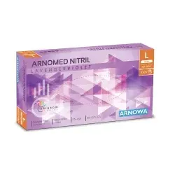 ARNOMED Nitril Lavender Violet Einmalhandschuhe, puderfrei, lila 383-L , 1 Packung = 100 Stück, Größe L