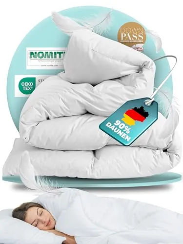 BEFA NATUR Daunendecke 155x220 cm - Bettdecken: Allergikerfreundliche Ganzjahresdecke aus 90% Daunen für optimalen Schlafkomfort, Öko-Tex 100 zertifiziert und maschinenwaschbar für einfache Pflege.