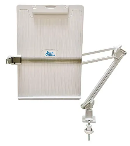 ProfiOffice® Mobiler Dokumentenhalter HD-3LA - Praktischer Dokumentenhalter für Tischplatten bis 45 mm. Ideal für DIN A4 und kleiner. Mit Klemmleiste, Seitenhaltern und stabiler Metallkonstruktion. Perfekt für die Organisation am Arbeitsplatz.