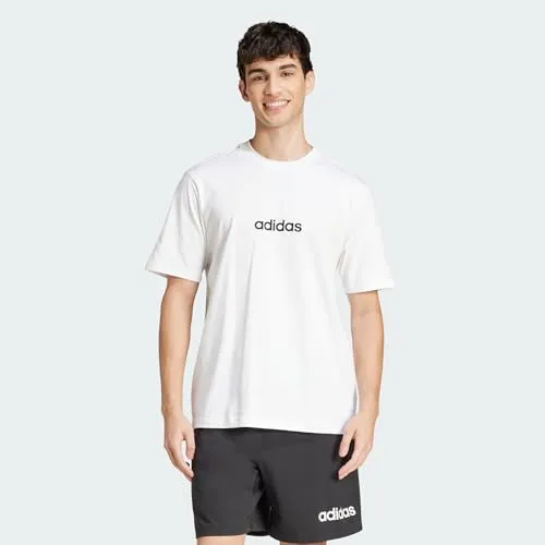 adidas Poloshirt ESSENTIALS LINEAR SINGLE JERSEY - Poloshirt aus weichem Baumwolljersey mit auffälligem Branding und überschnittenen Schultern, ideal für lässige Outfits im Alltag.