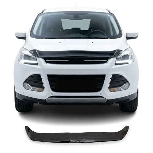 OMAC Motorhaube Deflektor für Ford Kuga 2008-2013 - Lüftungsgitter mit präzisionsgefertigtem Design, schützt vor Schmutz und verbessert die Aerodynamik für ein ruhigeres Fahrverhalten.