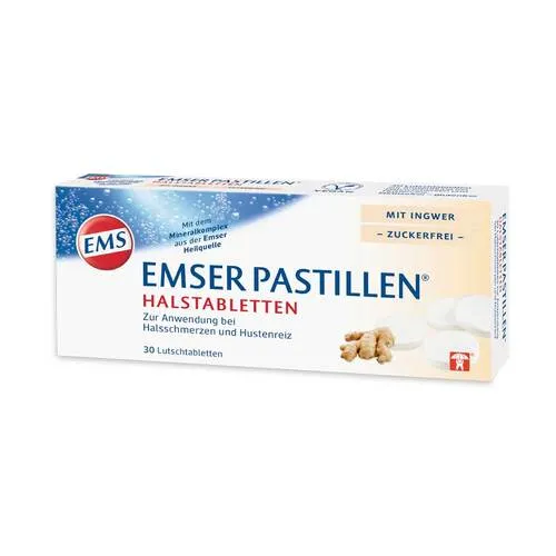 Emser Pastillen Halstabletten mit Ingwer zuckerfrei Lutschtabletten 30 St