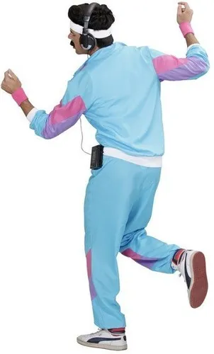 80er Jahre Trainingsanzug M 50 Proll Trilobalanzug - Herrenkostüme für Erwachsene, perfektes Retro-Kostüm für Karneval mit stylischem 80er Jahre Look aus 100% Polyester.