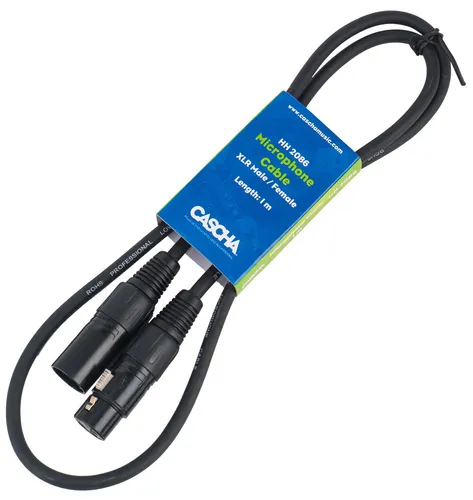 CASCHA HH 2086 Std. Mikrofonkabel XLRm-XLRf 1m