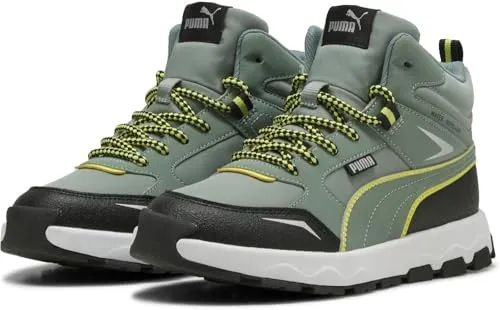 PUMA Evolve Trail JR Sneaker, Green Moon-Lemon Sherbert Black, 38.5 EU