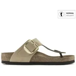 BIRKENSTOCK Gizeh Big Buckle LENB Sandcastle Sandalen in Beige, Größe 39 - Bequeme Sandalen mit großem Schnallen-Design, ideal für einen stilvollen Sommerlook und optimalen Tragekomfort.