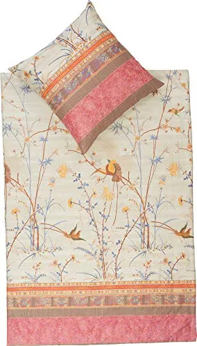 Bassetti Fong Bettwäsche Set 200x200 cm - Hochwertige Bettwäsche aus 100% Baumwollsatin in Beige, inklusive 2 Kissenhüllen. Pflegeleicht, waschbar bis 60°C und trocknergeeignet für maximalen Komfort.
