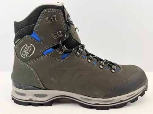 Meindl Herren Wanderstiefel Bellavista MFS Anthrazit Sky - Wanderschuhe für Herren mit Gore-Tex Membran, wasserdicht und atmungsaktiv. Ideal für Trekking und Bergwandern, bietet hervorragenden Komfort dank MFS Memory Foam Technologie und optimaler Passform.