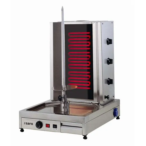 SARO Döner- / Gyrosgrill Elektro ED3 für 40kg Fleisch - Barbecue-Grill und Räucherofen mit 3 Heizelementen für gleichmäßiges Braten und Warmhaltefunktion, ideal für Gastronomie und große Veranstaltungen.