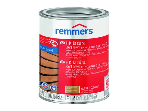 Remmers HK-Lasur 3in1 Plus Eiche rustikal 0,75 L – Umweltfreundlicher Holzschutz - Holzlasuren: 3-in-1 Lasur für Außenanwendungen, schützt vor Feuchtigkeit und UV-Strahlung, schnelle Trocknung für 2 Anstriche an einem Tag.
