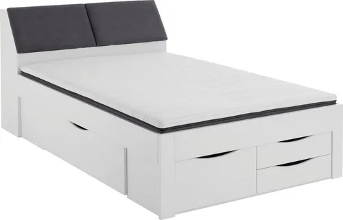 Boxxx Stauraumbett 140x200 cm - Schlafzimmer, Stauraumbett mit 5 Schubladen und gepolstertem Kopfteil, ideal für zusätzlichen Stauraum und Komfort.