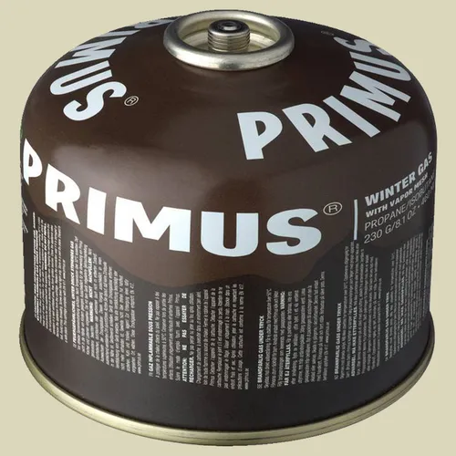 Primus Winter Gas 230 g Gaskartusche mit Sicherheitsventil - Teile & Instandhaltung, ideal für kalte Temperaturen und sicheres Kochen im Freien.