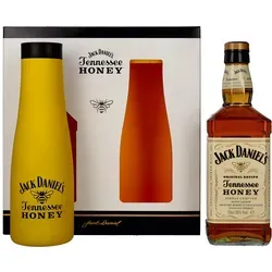 Jack Daniel's Tennessee Honey 35% Vol. 0,7l Geschenkbox mit Thermoskanne - Genießen Sie den einzigartigen Jack Daniel's Tennessee Honey in einer stilvollen Geschenkbox. Die Kombination aus Whiskey und Bienenhonig bietet ein süßes Geschmackserlebnis – ideal für besondere Anlässe.