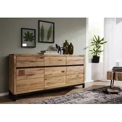 MASSIVMOEBEL24.DE VILLANDERS Sideboard 175x45x85 - Kommoden & Sideboards aus massivem Wildeichenholz, jedes Stück ein Unikat mit einzigartiger Maserung, ideal für ein edles Wohnzimmerdesign.