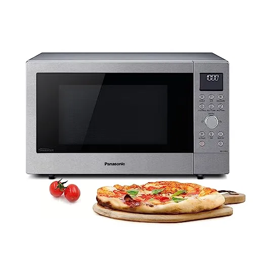 PANASONIC NN-CD58JSGPG Mikrowelle mit Grill & Heißluft - Mikrowelle mit 1000 Watt, 27 l Garraum und integrierter Grillfunktion für knusprige Gerichte. Stilvolles Design in Silber/Edelstahl, ideal für schnelle und gesunde Mahlzeiten.