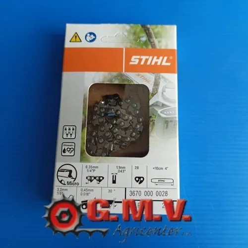 STIHL Sägekette Picco Micro PM3 1/4P 28 TG - Sägen - STIHL Sägekette Picco Micro PM3 1/4P, besonders flach und schmal, ideal für Hoch-Entaster und leistungsarme Sägen, mit kleiner Kettenteilung für präzises Arbeiten.