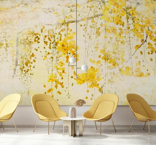 Vliestapete LIVING WALLS "Florale Tapete Aquarelloptik Gelb Beige Blüten" - Hochwertige Vliestapete mit blumigem Motiv in Gelb-Beige. Ideal für eine schnelle und einfache Wandgestaltung, rückstandslos abziehbar und formstabil für langanhaltende Freude.