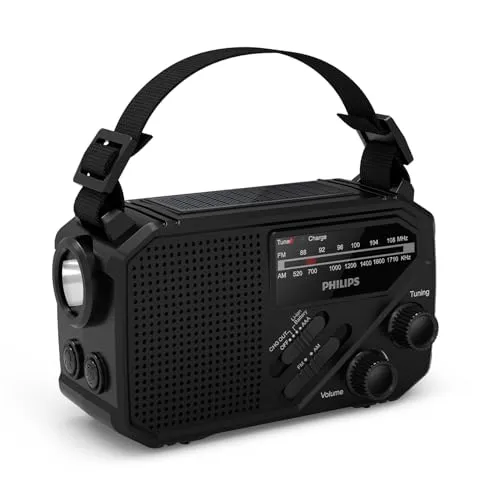 Philips Tar1609 Tragbares Radio - Schwarz - Tragbares Radio mit analogem und digitalem Tuner, kraftvollem Klang und langlebigem Akku für stundenlangen Musikgenuss, ideal für unterwegs.