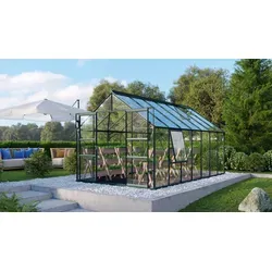 Vitavia Gewächshaus "Meridian 2 11500" mit Zubehör - Garten-Zubehör: 11,5 m² Gewächshaus in smaragdgrün, inkl. über 100 Euro Zubehör wie Hygrometer und Min-Max Thermometer für optimale Pflanzenpflege.