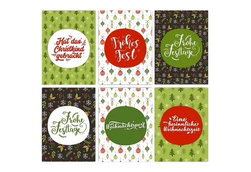 PAPIERDRACHEN Weihnachtskarte Weihnachtskarten Set - 12 gestaltete Postkarten zu Weihnachten