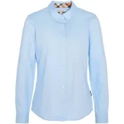 Barbour Langarmbluse Derwent in Blau Gr. 12 - Elegante Langarmbluse aus 100% Baumwolle, mit taillierter Passform und klassischem Umlegekragen. Ideal für stilvolle Anlässe und den Alltag. Pflegeleicht im Normalwaschgang bei 30°C.