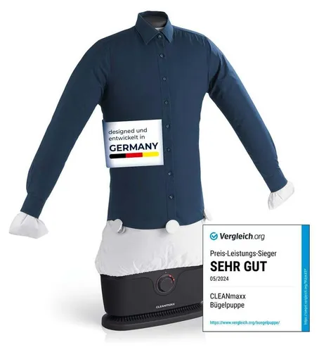 CLEANmaxx automatischer Hemdenbügler PRO - Vollautomatisches Bügelgerät mit Heißluft-Technologie, für faltenfreie Hemden in nur 10 Minuten und einfache Handhabung