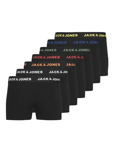 JACK & JONES Boy Shorts 7er-Pack - Boxershorts für Jungen, bequem aus 95% Baumwolle und 5% Elasthan für optimale Bewegungsfreiheit und Tragekomfort.