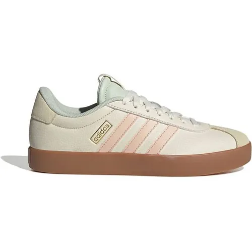 ADIDAS Damen Freizeitschuhe VL Court 3.0 - Sneaker mit vulkanisierter Gummiaußensohle, inspiriert vom Skatepark und ideal für die City. Der elegante Look aus Synthetikleder und die leichte Dämpfung bieten Komfort und Stil.