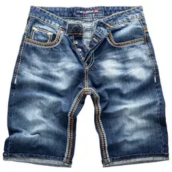 Rock Creek Herren Jeansshorts RC-2077 - Herren-Shorts aus hochwertigem Stretch-Denim mit Slim Fit Schnitt und coolem Stone Washed Look, ideal für lässige Sommeroutfits.