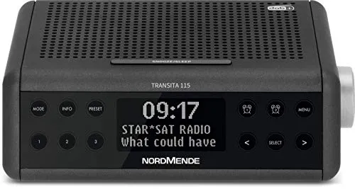 Nordmende Transita 115 – Digital-Radiowecker - DAB+ und UKW Uhrenradio mit doppelt einstellbarem Alarm, dimmbarem OLED-Display und Snooze-Funktion für einen entspannten Start in den Tag.