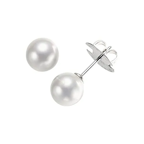 GIORGIO MARTELLO MILANO Perlenohrringe aus Silber 925 - Elegante Perlenohrringe aus hochwertigem Silber 925, Durchmesser ca. Ø 7mm, mit praktischem Poussette-Verschluss für sicheren Halt.