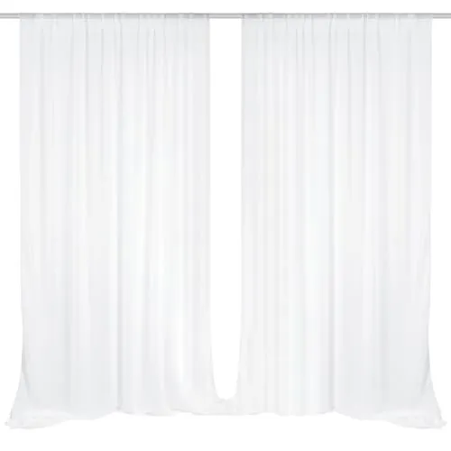 EMART Weißer Hintergrund Vorhänge, 3X3m Tüll Chiffon Stoff Drape für Parteien Hochzeit Bühne Dekoration, Weiche Glatte Tuch für Baby Dusche Fotografie Geburtstag Foto Fotoshooting