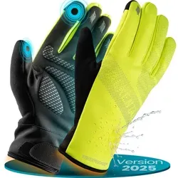 Valkental Winterhandschuhe mit Touchscreen-Funktion – Atmungsaktive Fahrradhandschuhe in Gelb, Größe XS - Funktionale und stylische Fahrradhandschuhe für den Winter. Atmungsaktiv, winddicht und wasserdicht – ideal für Radsport und Outdoor-Aktivitäten.