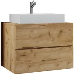 Mid.you Waschtischkombi VCM Lendas - Hängende Waschtischkombination in Honigeiche, 60 cm mit 2 praktischen Schubladen für optimalen Stauraum im Badezimmer.