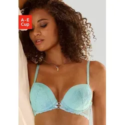 LASCANA Push-up-BH für Damen, aquablau, Gr. 75, Cup B - Femininer Push-up-BH mit herausnehmbaren Kissen und aufregender Schnürung. Verstellbare Träger und Rückenverschluss sorgen für optimalen Sitz. Ideal für besondere Anlässe oder den Alltag.