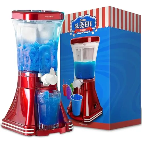 MikaMax Originale Slush-Eis-Maschine - Retro Design, 1 Liter Kapazität für köstliche Slushies, ideal für Partys und Familienfeiern