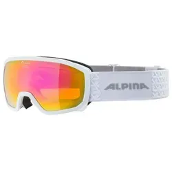 ALPINA Kinder Skibrille "Scarabeo JR MM" - Skibrillen für Kinder mit großem Sichtfeld, bruchfester Doppelscheibe und 100% UV-Schutz. Ideal für Brillenträger dank Comfort Frame und Fogstop-Beschichtung.