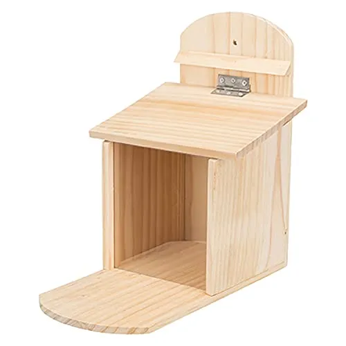 Trixie Futterstation für Eichhörnchen - Praktische Futterstation aus unbehandeltem Kiefernholz, mit aufklappbarem Deckel für einfache Befüllung. Ideal für Eichhörnchen, um ihnen eine sichere Futterquelle zu bieten.