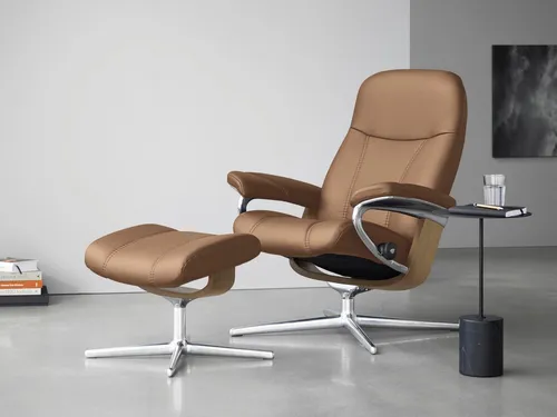 Stressless® Fußhocker Consul, mit Cross Base, Größe S, M & L, Holzakzent Eiche