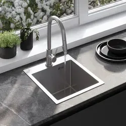 Rea Spülbecken Leo 40 mit Küchenarmatur Fresh - Brush Nickel - Elegantes Spülbecken-Set mit gebürsteter Edelstahlarmatur. Ideal für moderne Küchen, inklusive Siphon und Anschluss für Geschirrspüler. Schnelle Lieferung in 2-4 Tagen!