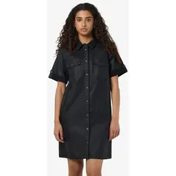 Minikleid "NMNEW SIGNE S/S COATED DENIM DRESS NOOS" - Sommerkleid in Gr. XS - N-Gr, aus leichtem Webstoff für hohen Tragekomfort und mit seriösem Hemdblusenkragen für einen femininen Look.