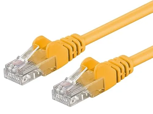 PremiumCord Netzwerkkabel, Ethernet, LAN & Patch Kabel Cat6, UTP, Schnell flexibel & Robust RJ45 Kabel 1Gbit/S, AWG 26/7, Kupferkabel 100 Prozent Cu, Gelb, 1, 5m