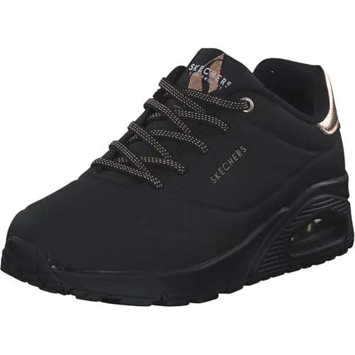 Skechers Damen UNO-Shimmer Away Sneakers, Schwarz, 39 EU - Damen-Sneaker im modischen Design, aus hochwertigem Polyurethan für maximalen Tragekomfort und Stil.